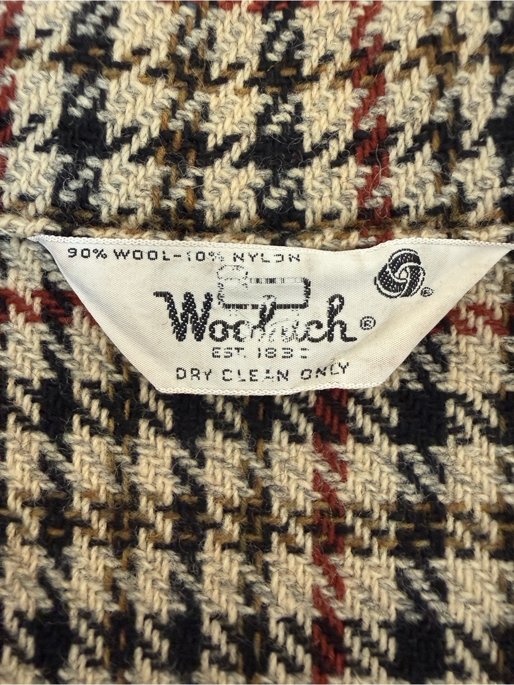 Woolrich Vintage 70s Wool Houndstooth Shacket Oversized Unisex - Picture 4 of 6